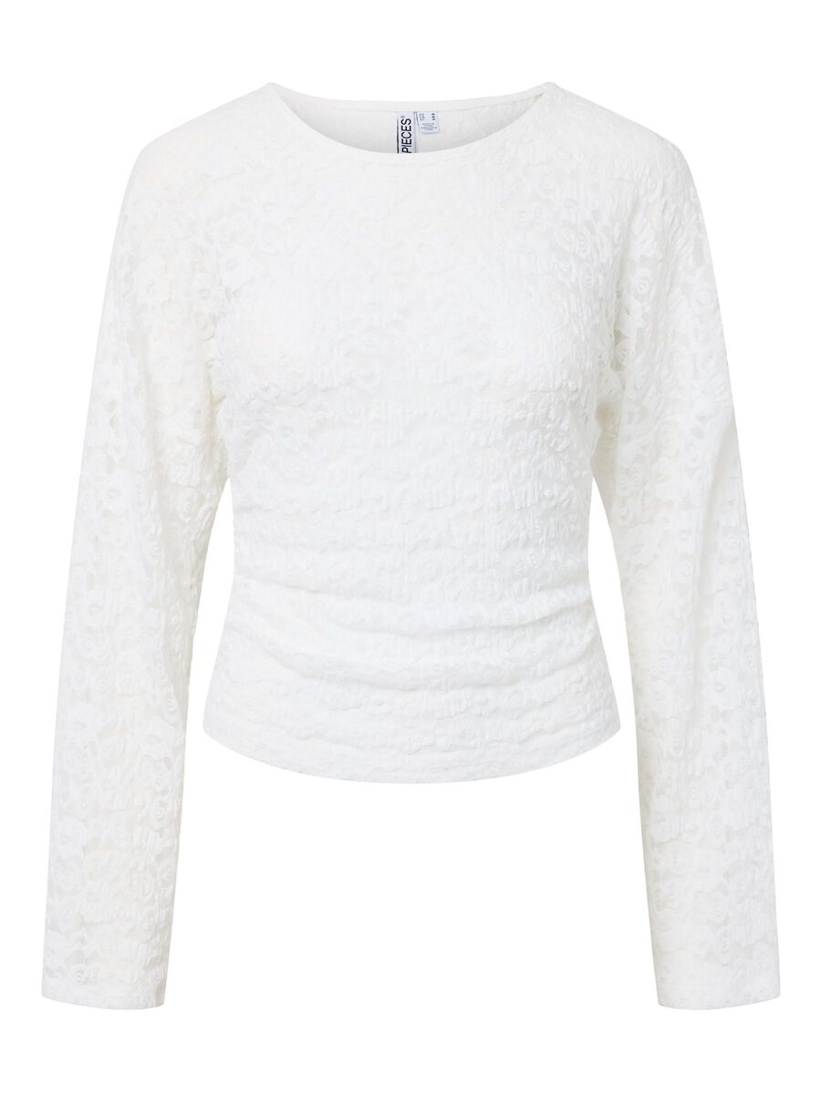 Carousel image 6 PCALLI LACE LONG SLEEVED TOP, Bright White
