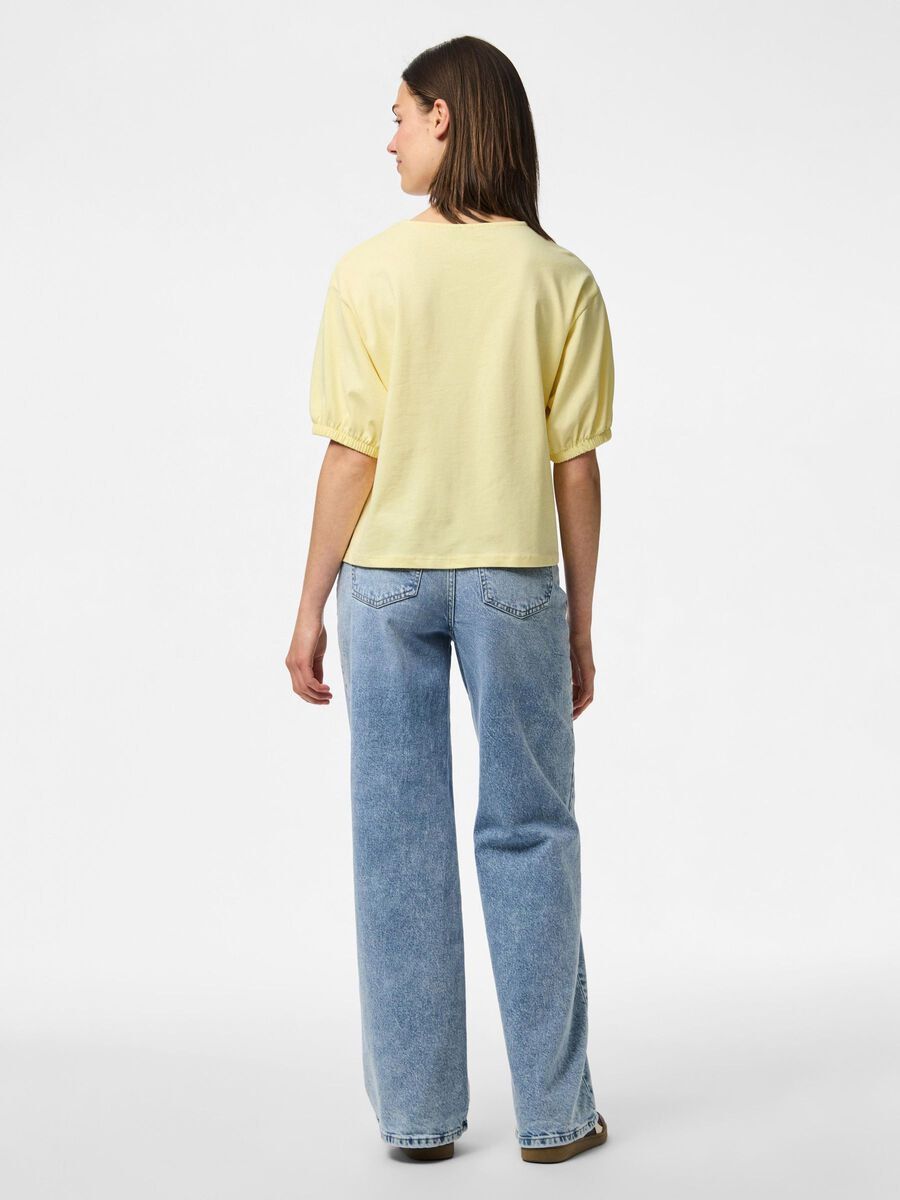 Pieces PCMILJE SHORT SLEEVED TOP, French Vanilla, highres - 17163762_FrenchVanilla_004.jpg