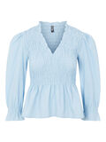 Pieces PCERIKE SMOCK BLUSE MED SMOCKSYNING, Chambray Blue, highres - 17117838_ChambrayBlue_001.jpg