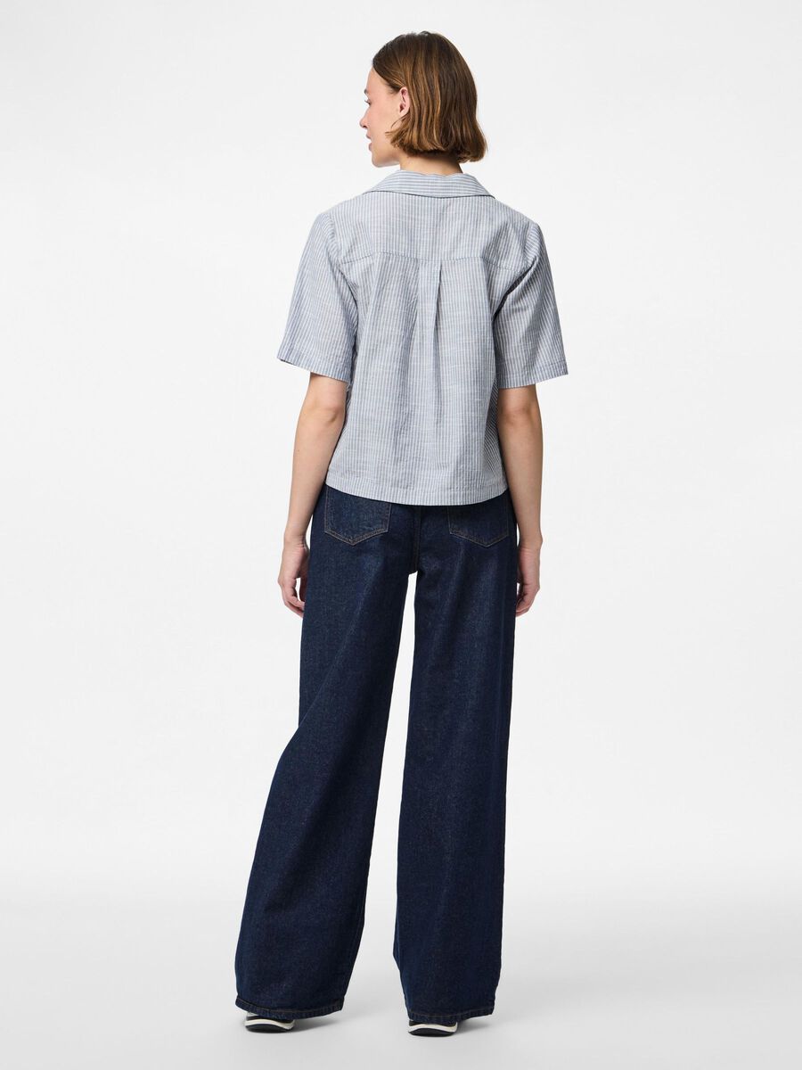 Pieces PCAPIA 2/4 LINEN-BLEND SHIRT, Coronet Blue, highres - 17155305_CoronetBlue_1161536_004.jpg