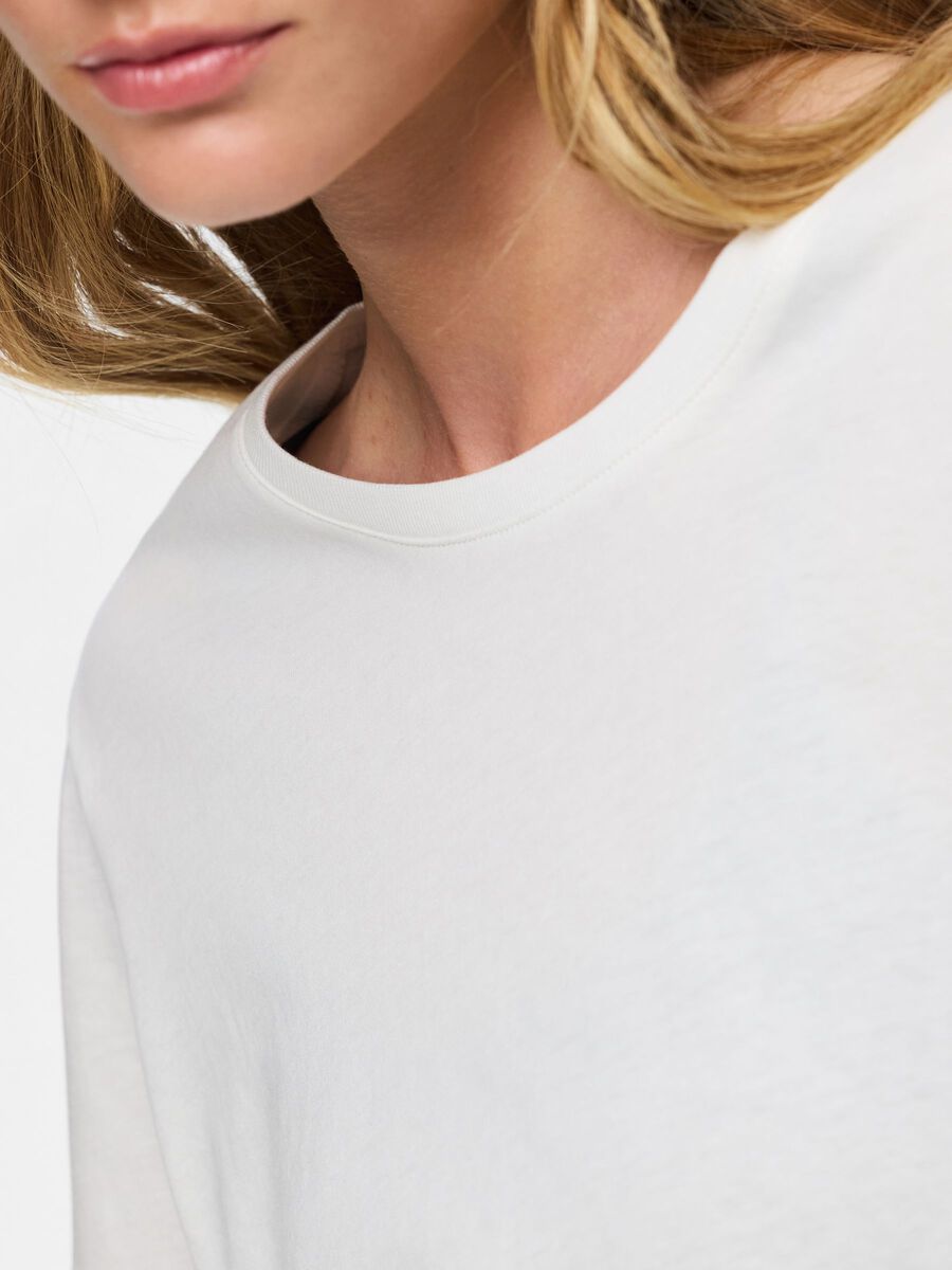 Carousel image 4 PCASHLEY FIT TOP MET LANGE MOUWEN, Bright White