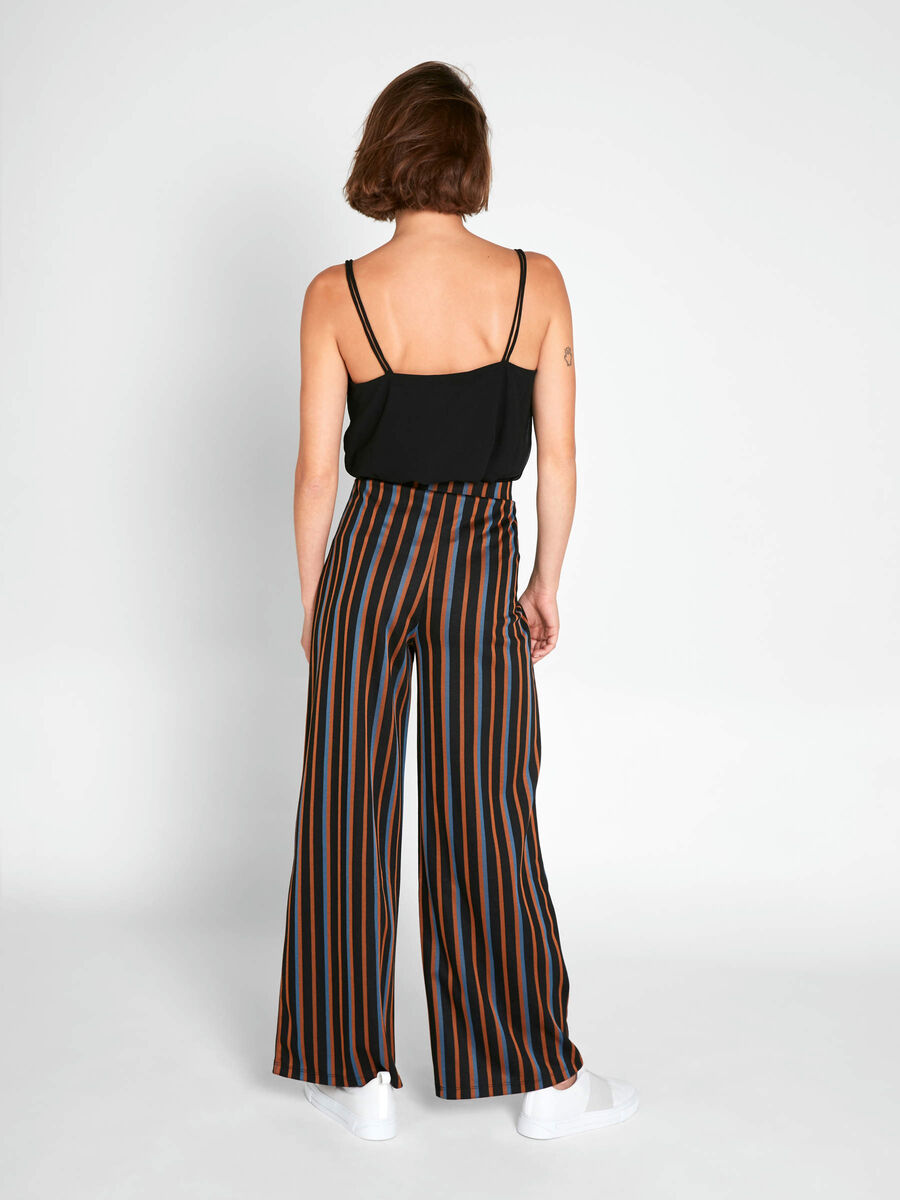 Striped wide trousers