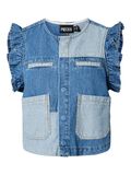 Pieces PCFIE FLOUNCE PATCHWORK DENIMVEST, Dark Blue Denim, highres - 17158454_DarkBlueDenim_001.jpg