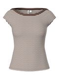 Product image thumbnail - PCSOF BOATNECK CAP SLEEVE TOP, Hot Fudge | 5