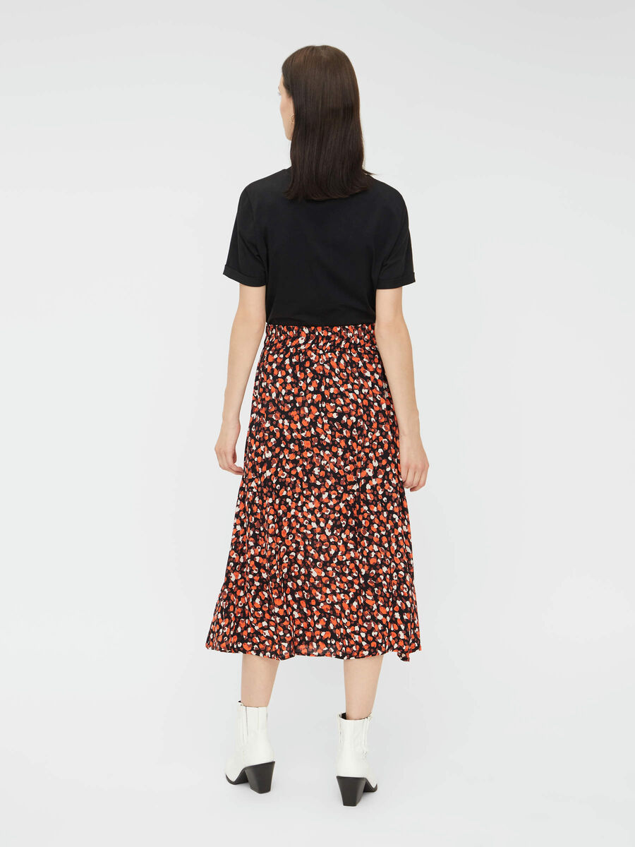 Pieces PRINTED MIDI SKIRT, Black, highres - 17109807_Black_811403_004.jpg