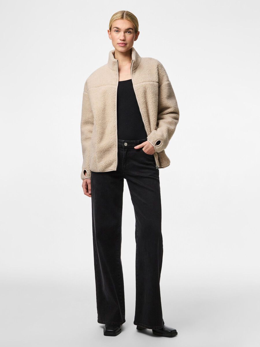 Pieces PCSADIA TEDDY JACKET, Silver Gray, highres - 17154495_SilverGray_005.jpg
