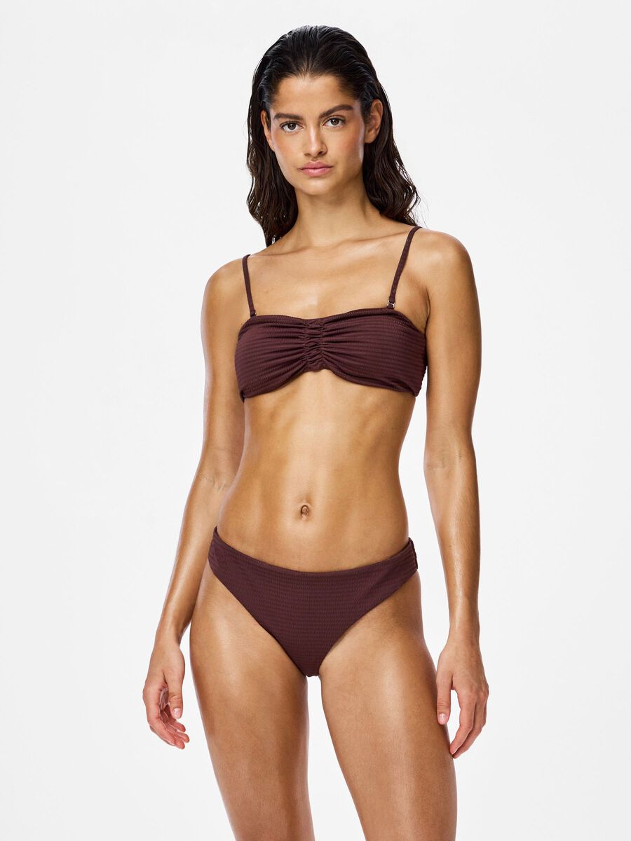 Product carousel image - PCKAYA SEERSUCKER BIKINI BOTTOM, Deep Mahogany | 1
