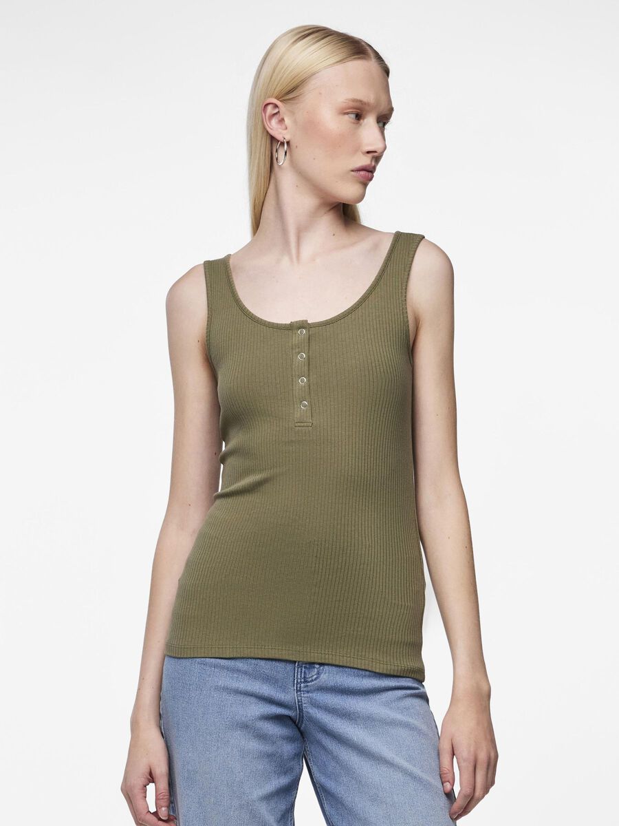 Pieces CAMISETA DE TIRANTES, Deep Lichen Green, highres - 17101438_DeepLichenGreen_003.jpg