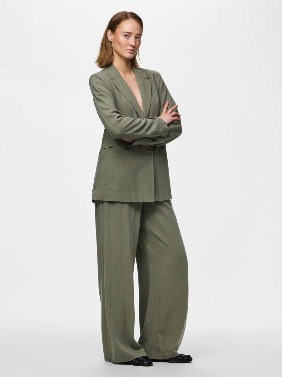 Carousel image - PCVINSTY HW WIDE-LEG TROUSERS, Deep Lichen Green | 5