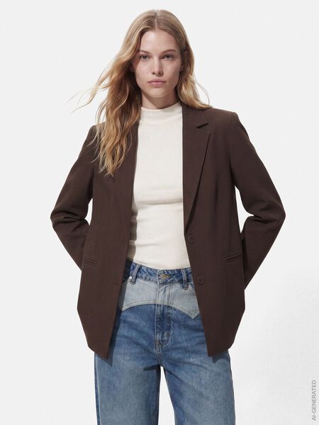 Pieces PCBOSELLA LOOSE BLAZER, Hot Fudge, highres - 17165761_HotFudge_003.jpg