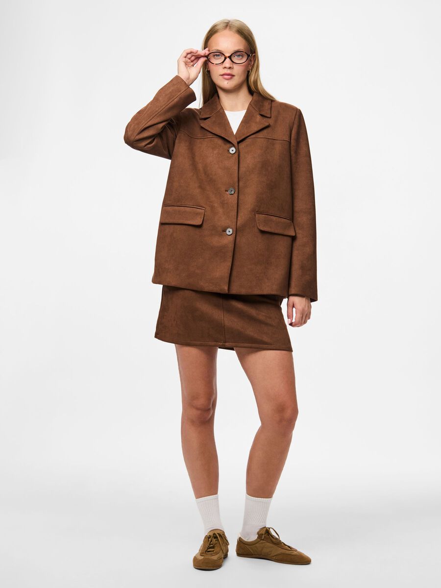 Carousel image - PCRAKEL BRUSHED BLAZER, Downtown Brown | 5