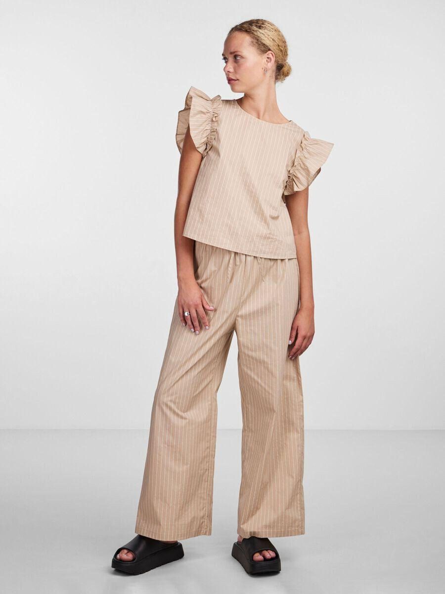 Pieces PCJULLA WIDE-LEG TROUSERS, Nomad, highres - 17147464_Nomad_1088426_003.jpg