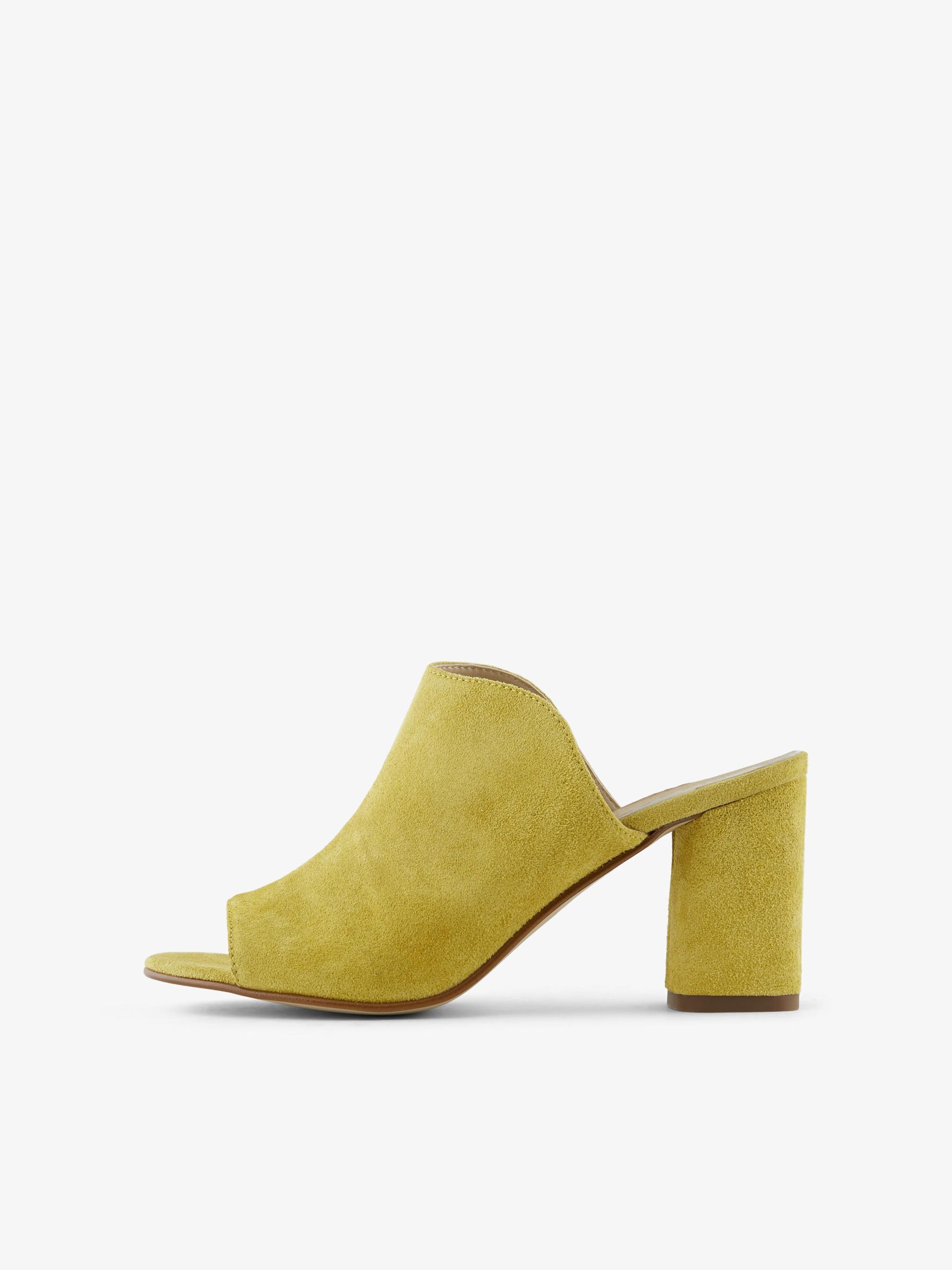 Yellow suede cheap mules