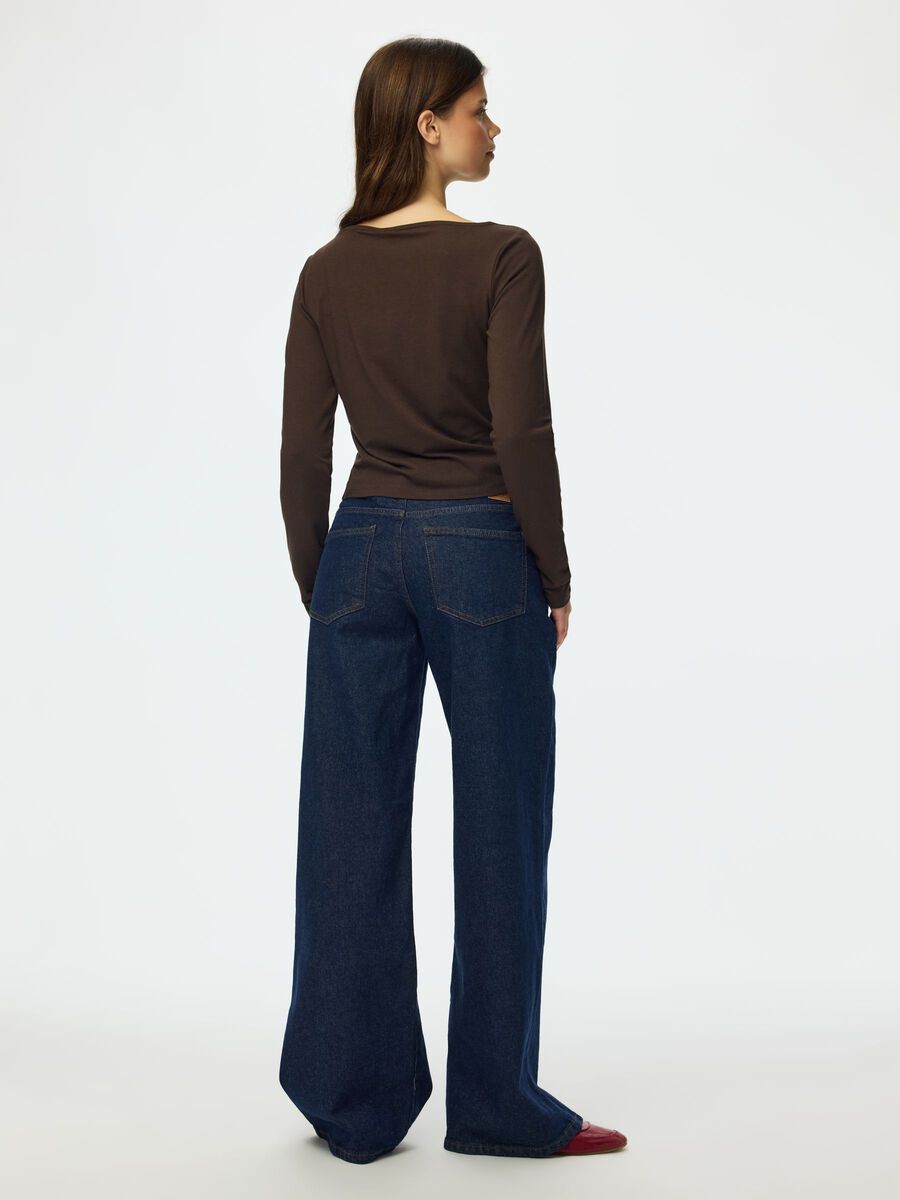 Product carousel image 2 PCSIRENE ASYMMETRICAL LONG SLEEVED TOP, Hot Fudge