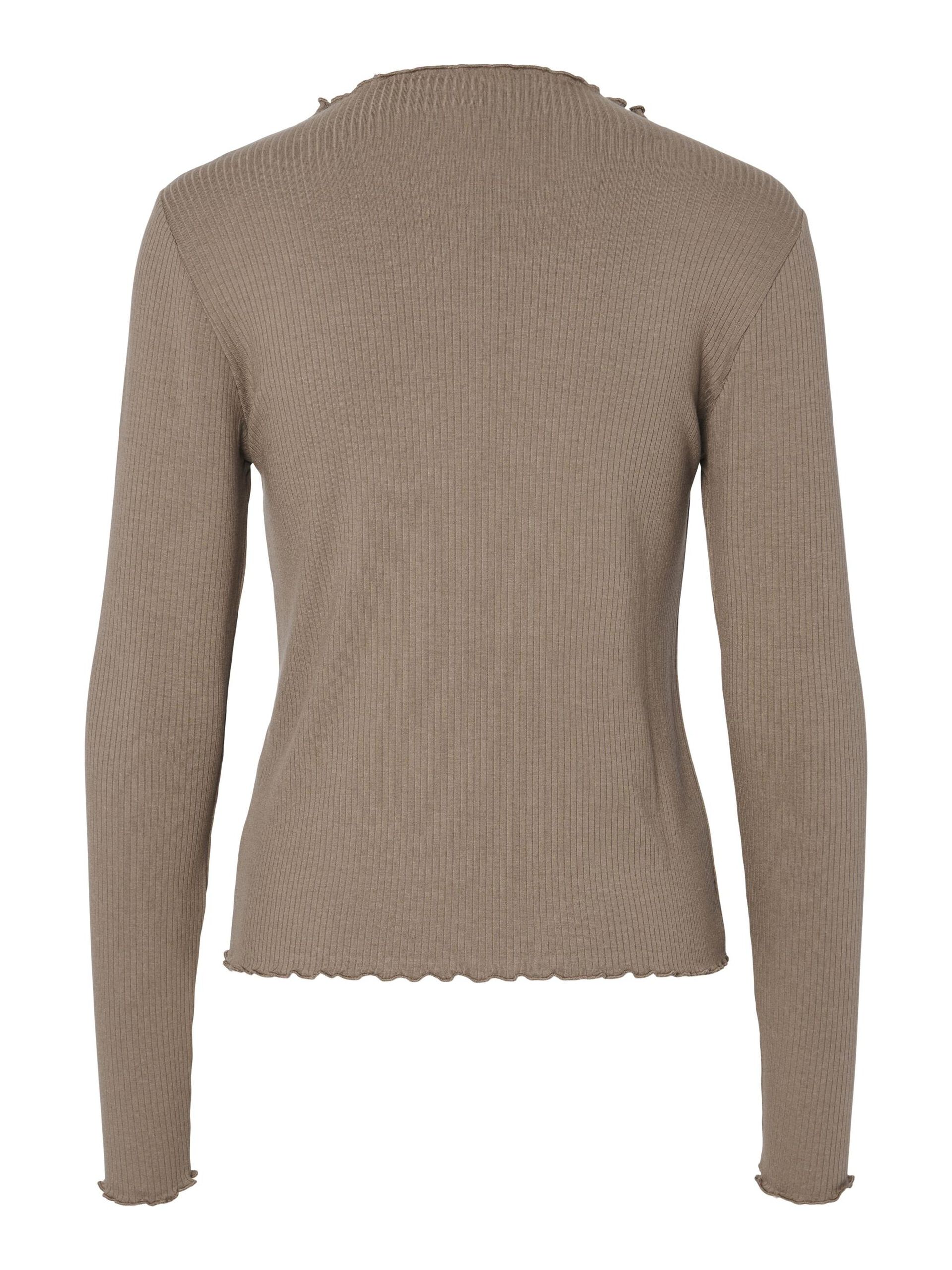 Carousel image - PCNICCA LONG SLEEVED TOP, Fossil | 7