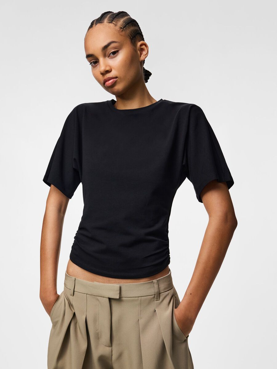 Product carousel image - PCALLI GETAILLEERD T-SHIRT, Black | 1