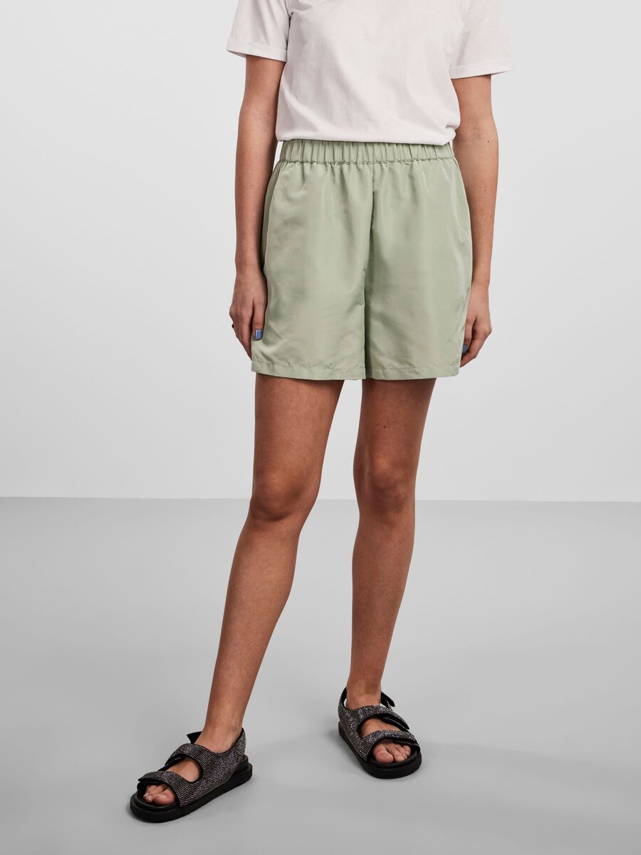 Pieces PCALINA HIGH WAISTED SHORTS, Desert Sage, highres - 17144246_DesertSage_003.jpg