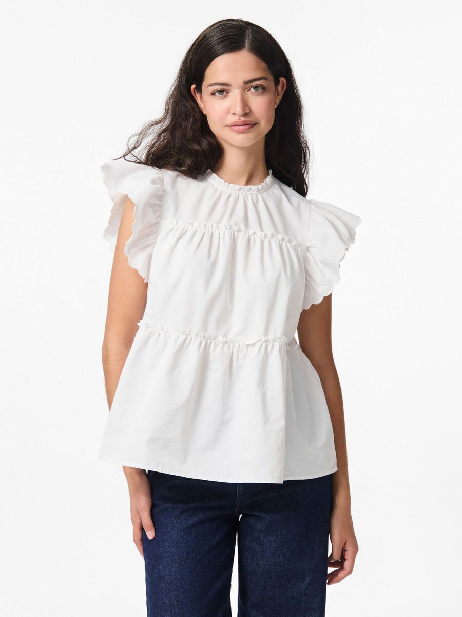 Pieces PCJILLA SHORT SLEEVED TOP, Bright White, highres - 17161281_BrightWhite_003.jpg