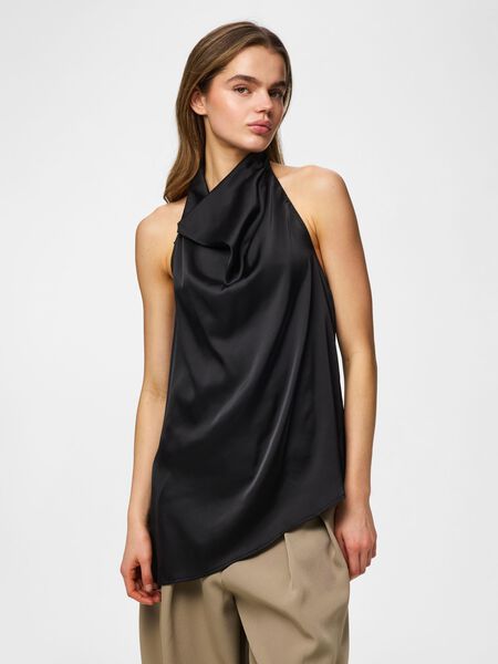 Pieces PCFESTA HALTERNECK SATIN TOP, Black, highres - 17168740_Black_003.jpg