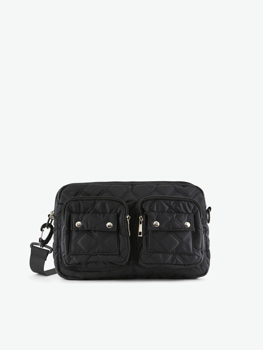 Pieces QUILTED NYLON CROSSBODY BAG, Black, highres - 17107800_Black_001.jpg