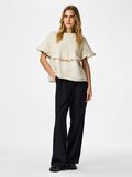 Product image thumbnail - PCBEI FRILL  KNITTED TOP, Egret | 3