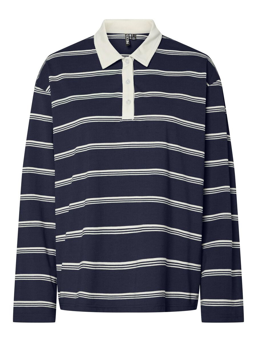 Pieces PCSADIE LONG-SLEEVED POLO, Maritime Blue, highres - 17157883_MaritimeBlue_1184893_001.jpg