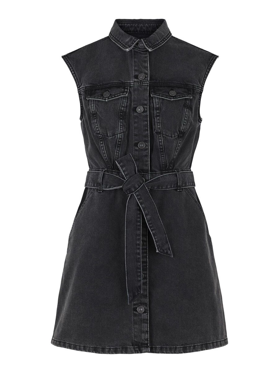 Pieces PCNAMIR DENIM DRESS, Black Denim, highres - 17117809_BlackDenim_001.jpg