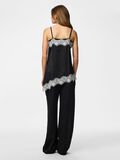 Product image thumbnail - PCARIEL ASSYMETRIC LACE  STRAP TOP, Black | 2