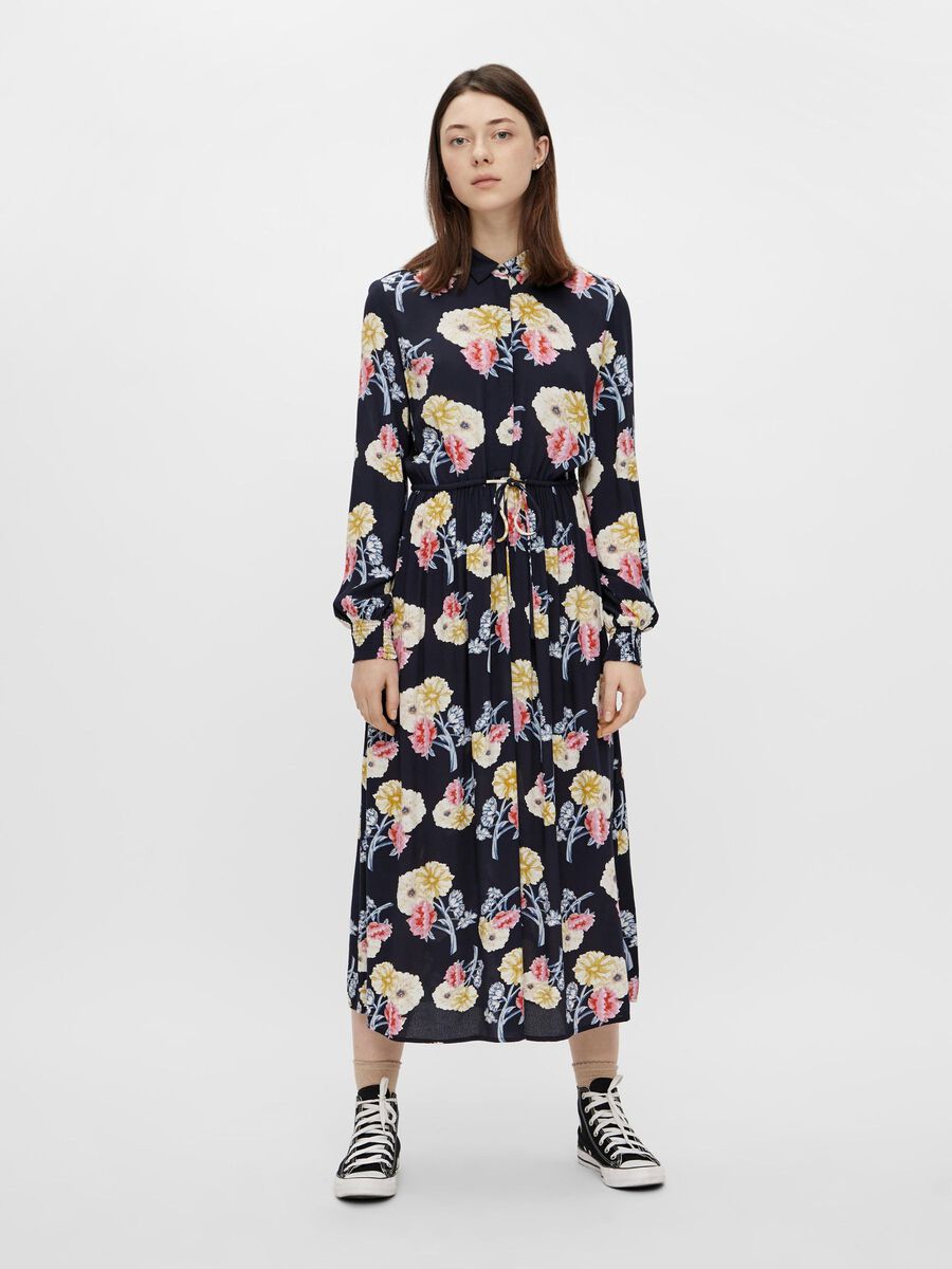 Pieces FLORAL PRINT MIDI DRESS, Sky Captain, highres - 17113241_SkyCaptain_846728_003.jpg