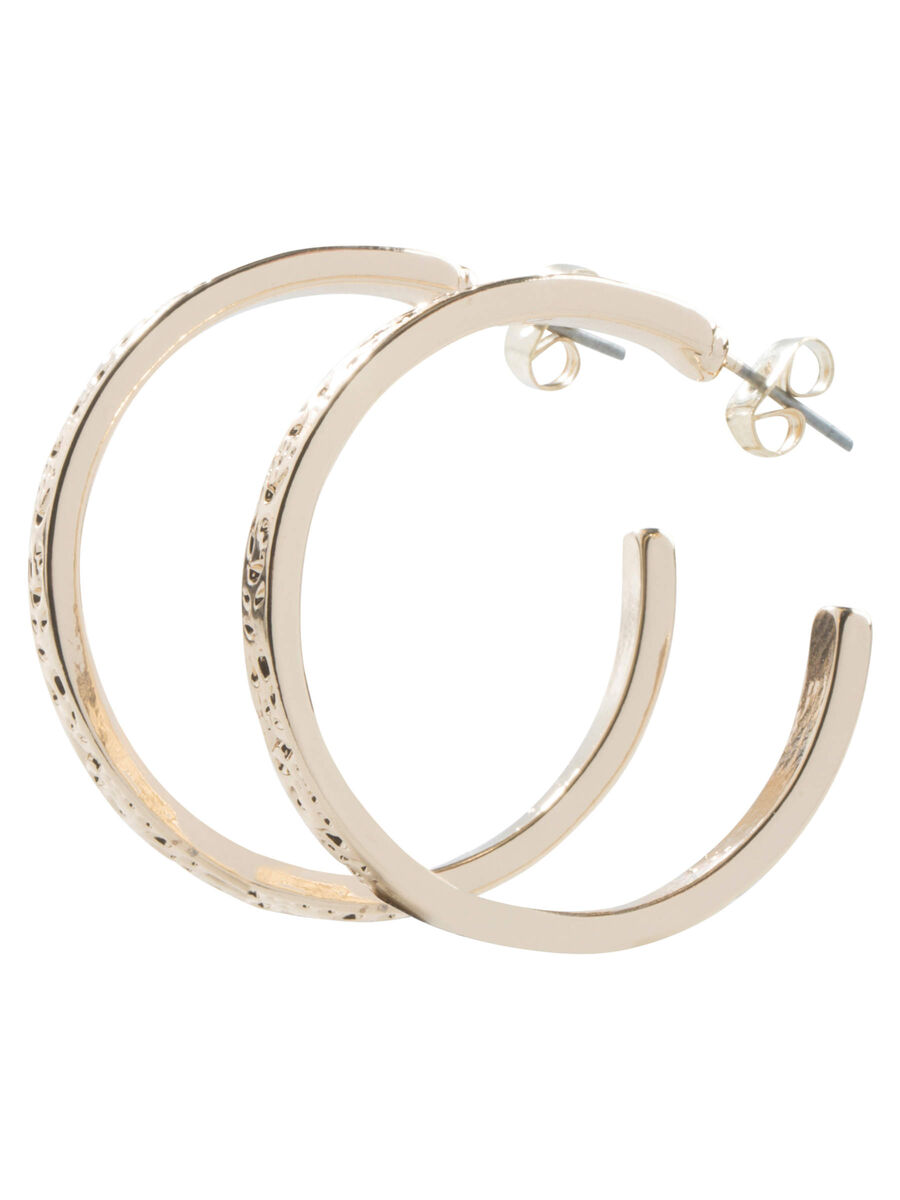 Pieces 2-PACK HOOP EARRINGS, Gold Colour, highres - 17082792_GoldColour_007.jpg