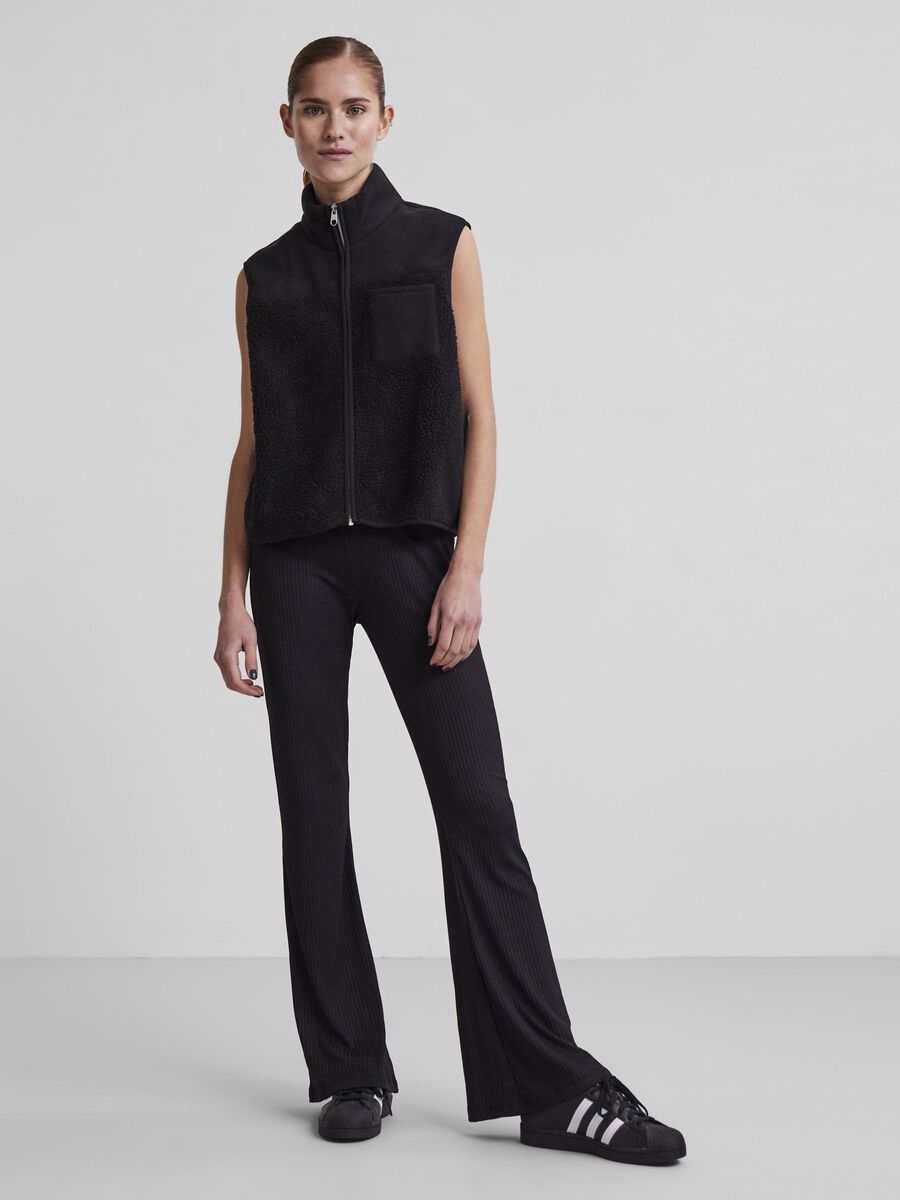 Pieces PCTOPPY FLARED TROUSERS, Black, highres - 17111501_Black_005.jpg