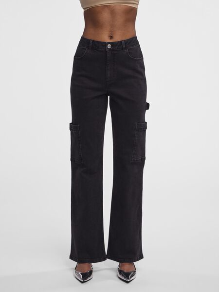 Pieces PCJOELLA CARGOBYXOR, Black Denim, highres - 17143196_BlackDenim_003.jpg
