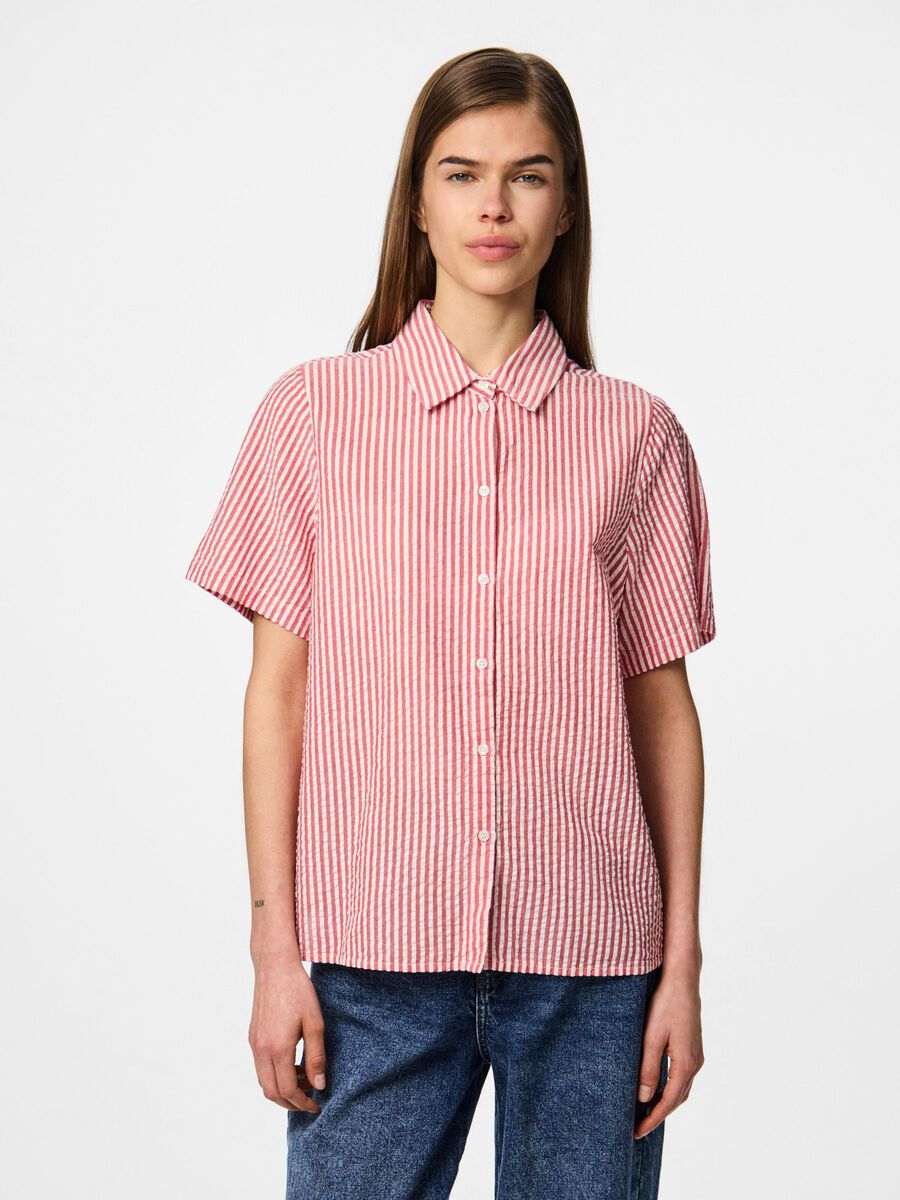 Pieces PCSALLY SEERSUCKER SHORT SLEEVED SHIRT, Goji Berry, highres - 17146892_GojiBerry_1191541_003.jpg
