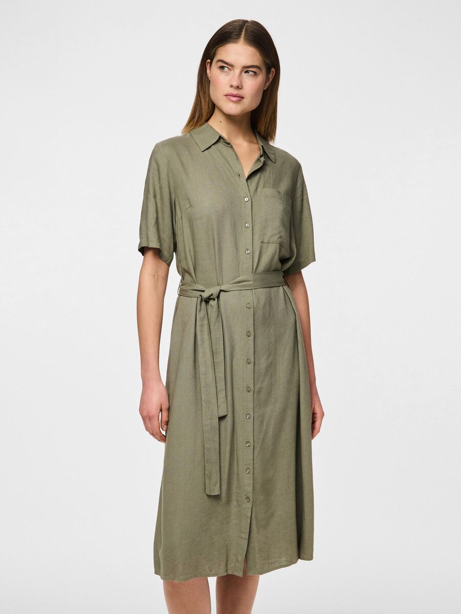 Pieces PCPIA SHIRT DRESS, Deep Lichen Green, highres - 17152063_DeepLichenGreen_003.jpg