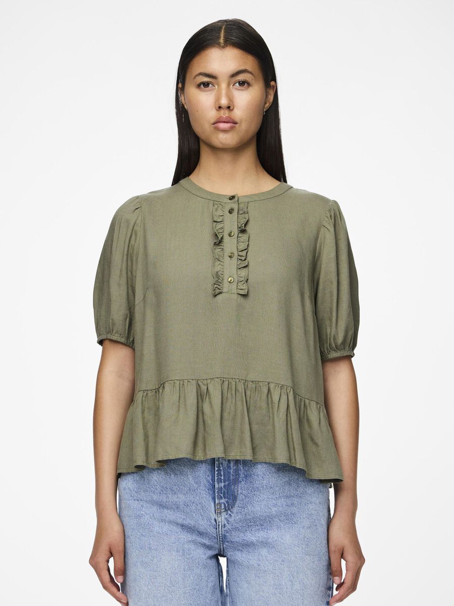 Pieces PCPIA SHORT SLEEVED TOP, Deep Lichen Green, highres - 17152093_DeepLichenGreen_003.jpg