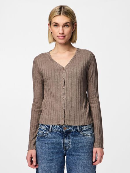 Pieces PCIRIS KNITTED CARDIGAN, Morel, highres - 17154805_Morel_003.jpg