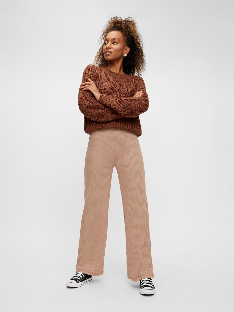 Carousel image - PCMOLLY WIDE TROUSERS, Warm Taupe | 1