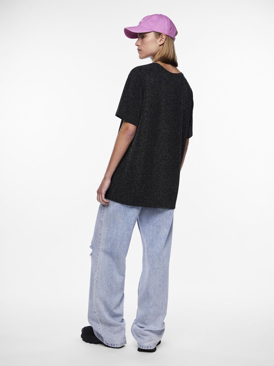 Pieces PCLINA GLITTER T-SHIRT, Black, highres - 17133911_Black_004.jpg