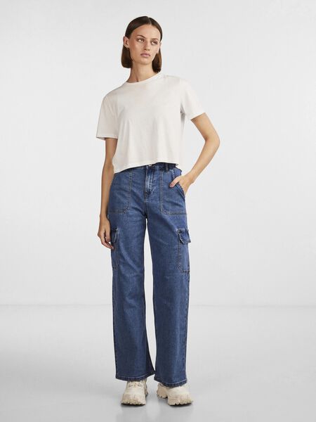 Pieces PCALLY MW CARGO TROUSERS, Medium Blue Denim, highres - 17147430_MediumBlueDenim_005.jpg