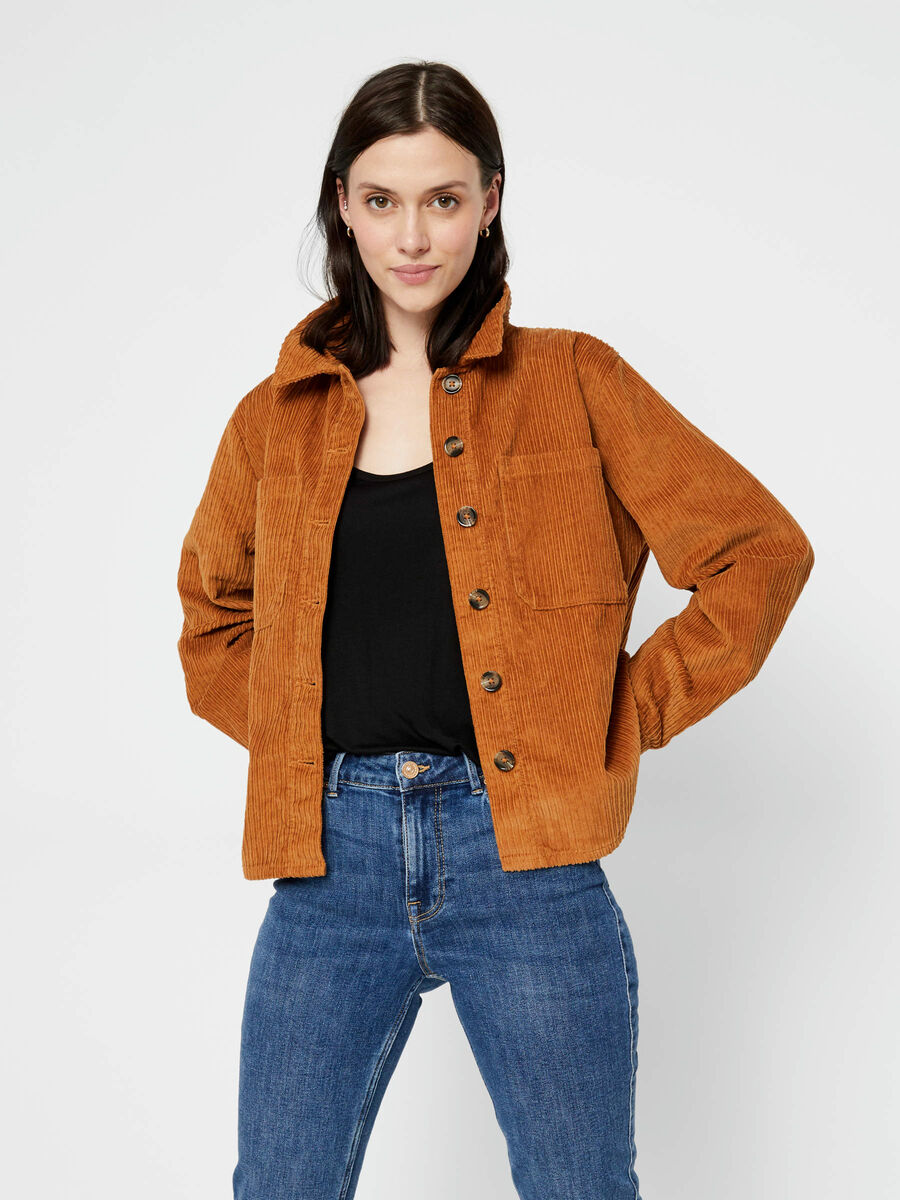 Pieces CORDUROY SHORT JACKET, Meerkat, highres - 17107756_Meerkat_003.jpg