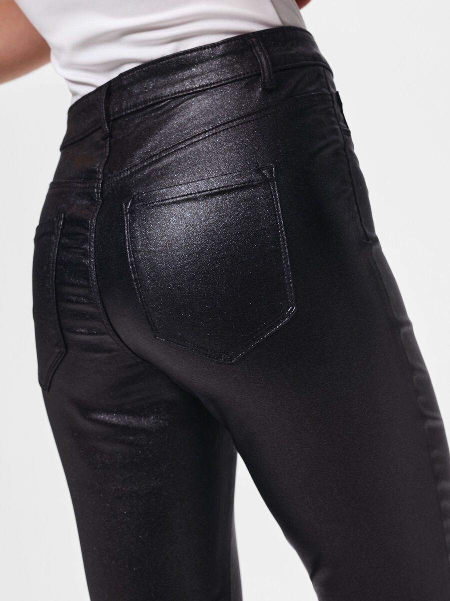 Carousel image - PCHIGHSKIN GLITTER JEGGINGS, Black | 4