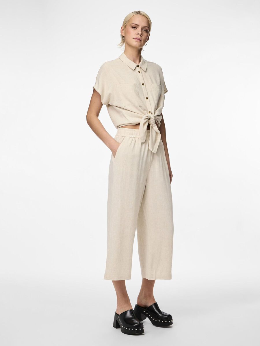 Pieces PCVINSTY LINEN BLEND CULOTTES, Oatmeal, highres - 17124361_Oatmeal_005.jpg