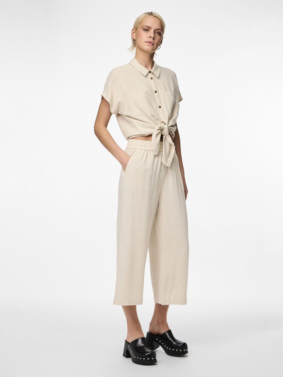 Pieces PCVINSTY LINEN-BLEND TROUSERS, Oatmeal, highres - 17124361_Oatmeal_005.jpg