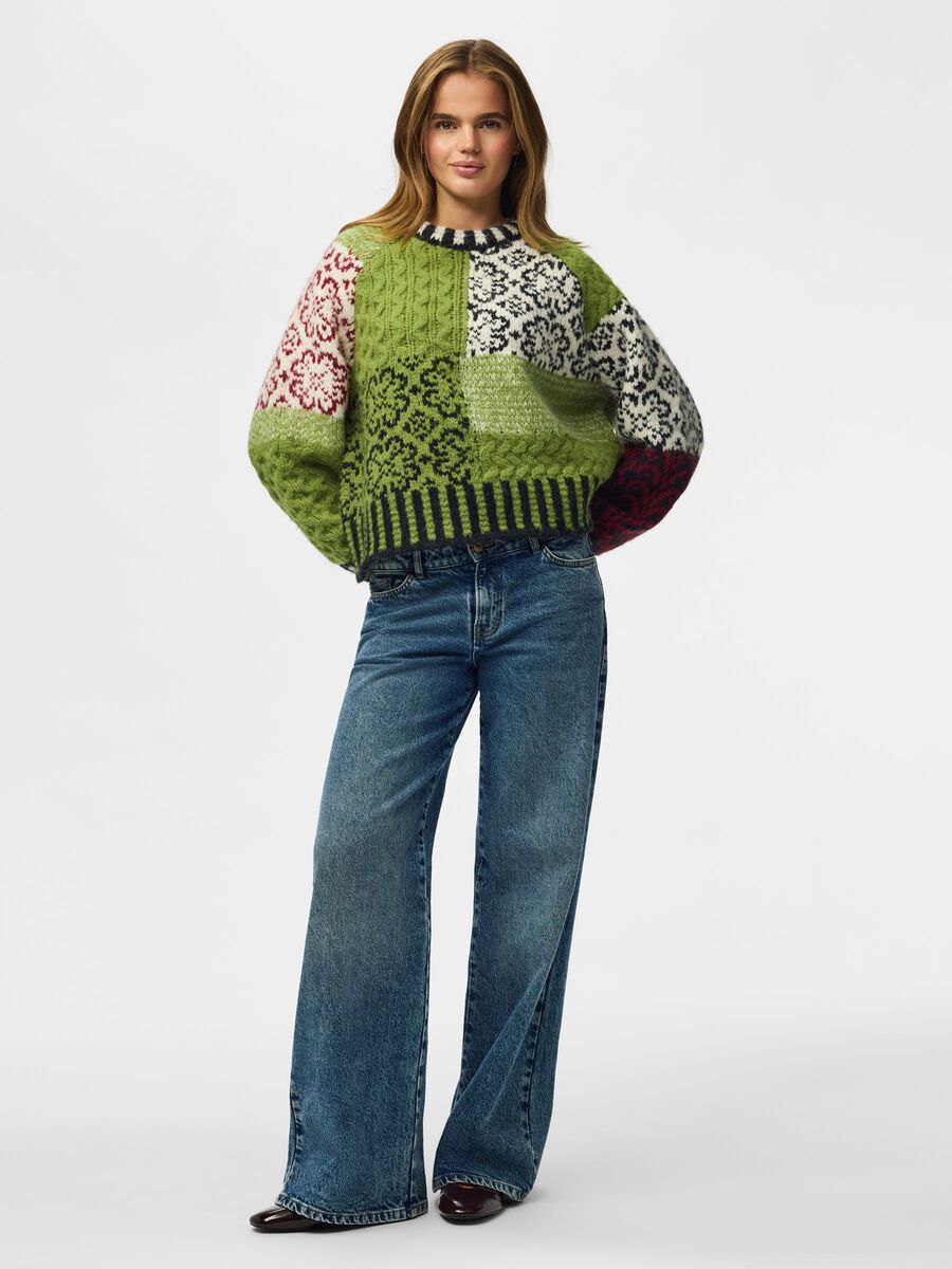 Carousel image 3 PCFUSION COLORBLOCK  KNITTED JUMPER, Woodbine