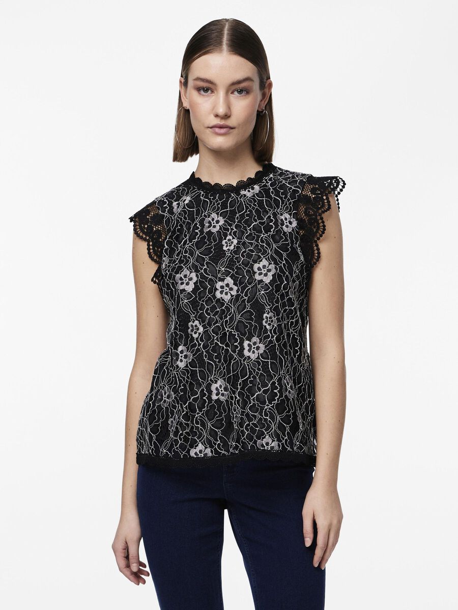 Pieces PCOLLINE SLEEVELESS TOP, Black, highres - 17151035_Black_1125465_003.jpg