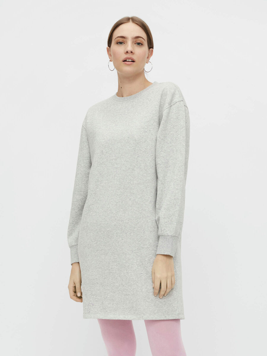 Pieces SWEAT KORT KJOLE, Light Grey Melange, highres - 17116917_LightGreyMelange_003.jpg