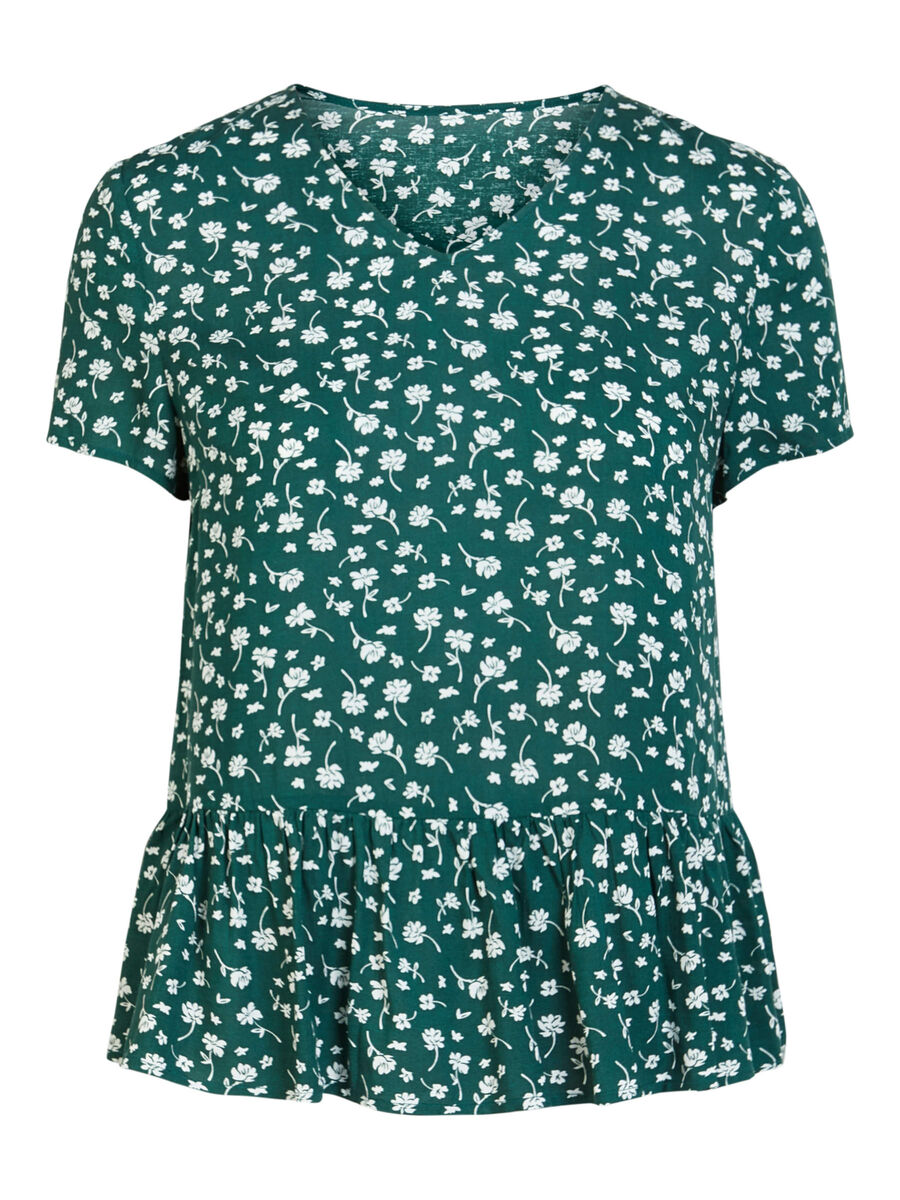 Pieces FLOUNCY-HEM VISCOSE BLOUSE, Garden Green, highres - 17102949_GardenGreen_749693_001.jpg