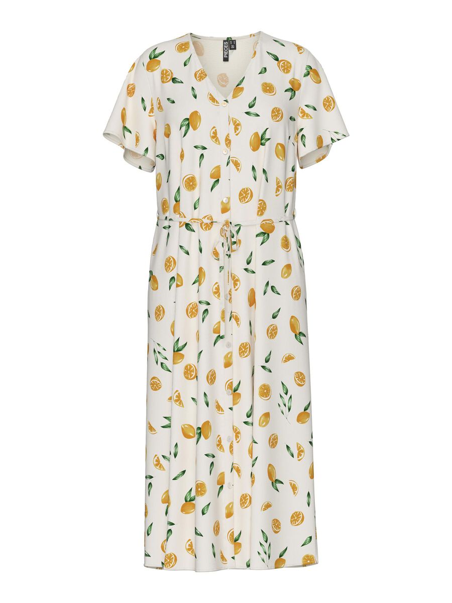 Pieces PCNYA V-NECK MIDI DRESS, Birch, highres - 17156465_Birch_1186693_001.jpg