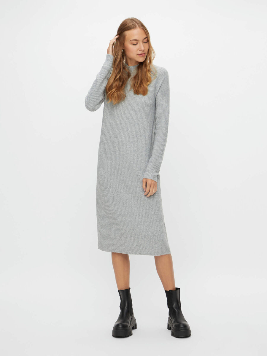 Pieces PCDISA KNITTED DRESS, Light Grey Melange, highres - 17108567_LightGreyMelange_003.jpg