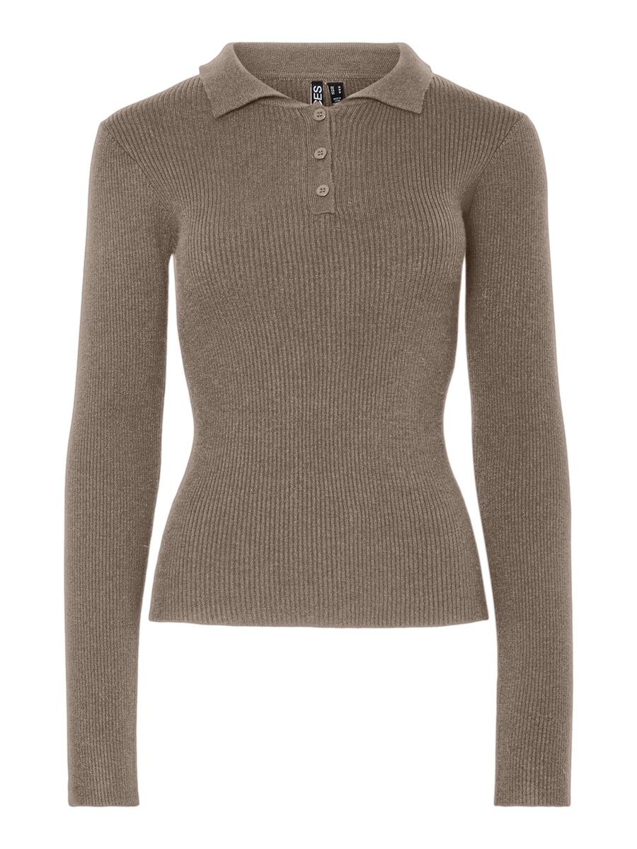Product carousel image - PCMIRA KNITTED POLO SHIRT, Fossil | 1